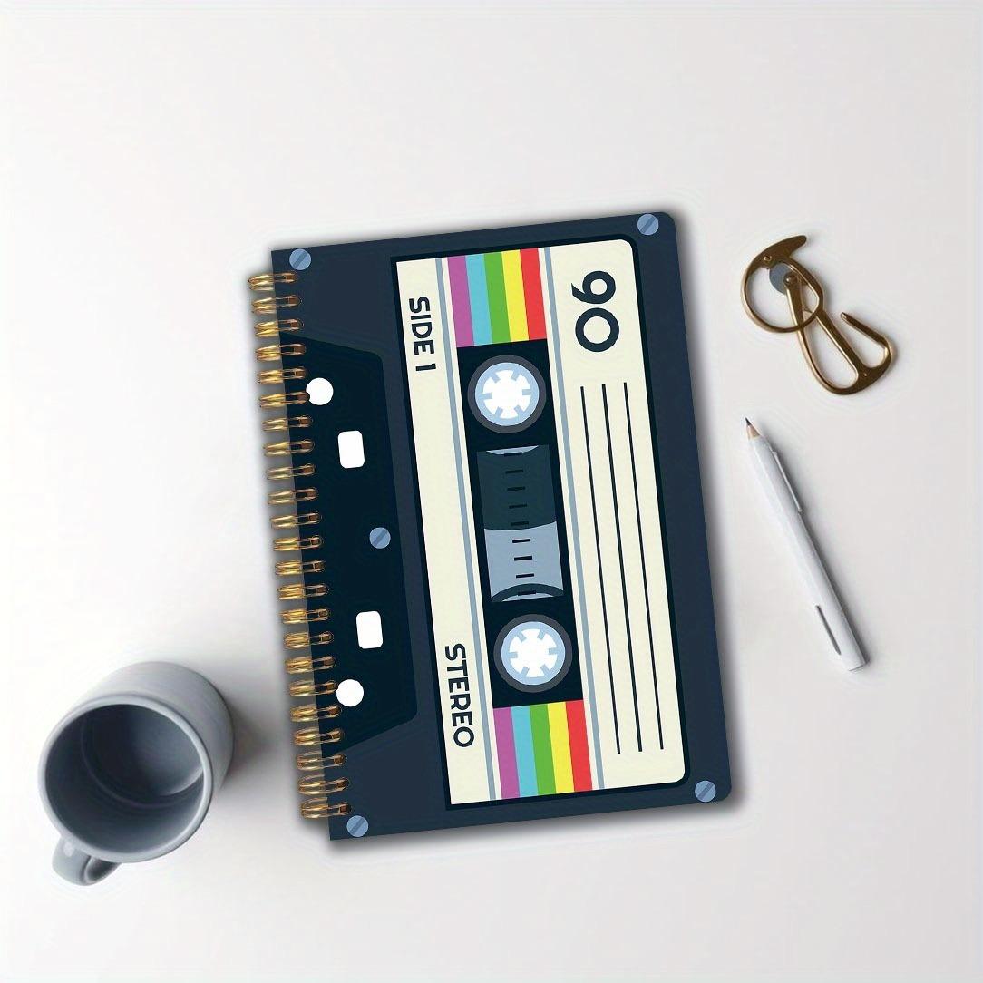 1 book, 5.5x8.3 inches, vintage cassette tape design spiral notebook, vintage music art cover, suitable for music lovers, office supplies and study notes, high-quality paper, sturdy cover, creative professional journal