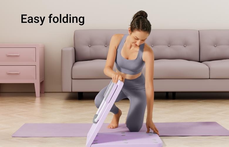 UMAY Pilates Board with Yoga Socks - Pilates Equipment Set, Multifunctional Foldable Home Pilates Board, 5-in-1 Pilates Skateboard，Summer wins
