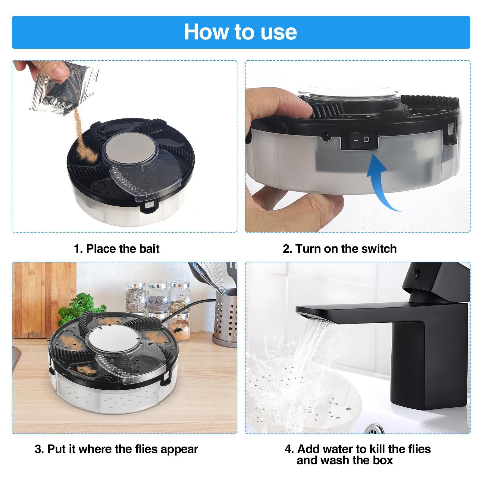 Automatic Electric Fly Trap Indoor Flying Insect Catcher, Efficient Pest Control Tool for Gnats Mosquitoes, Plug-in Bug Repellent Device, Practical Insect Trapper Suitable for Household Rooms, Outdoor Patios and Ranch Farm Daily Insect Removal