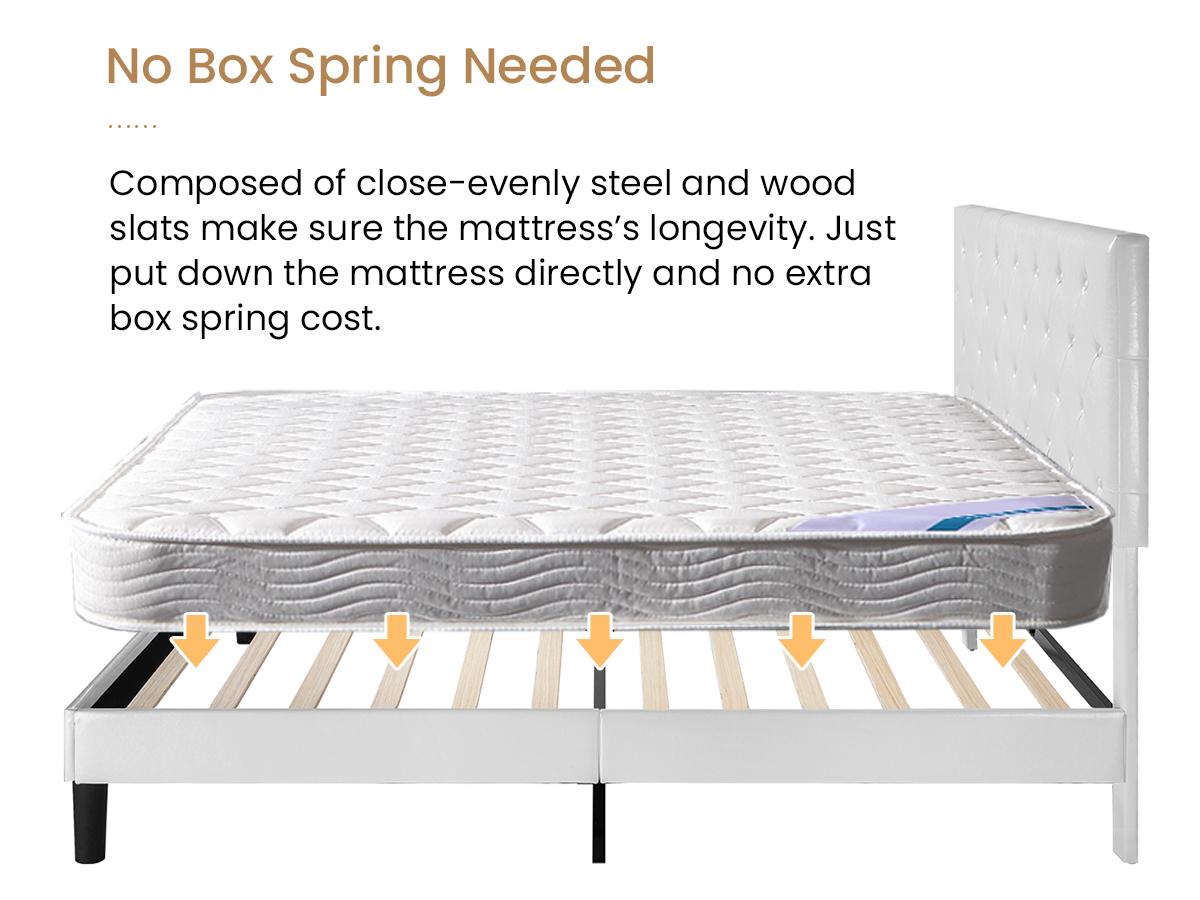 SHA CERLIN Upholstered Bed Frame with Button Tufted Headboard, 【Frame Only No Mattress】Faux Leather/Fabric Upholstered Bed Base, Platform Bed Full Queen King Size, Wooden Slat Support, No Box Spring Needed#ChristmasGifts#TikTokShopBlackFriday