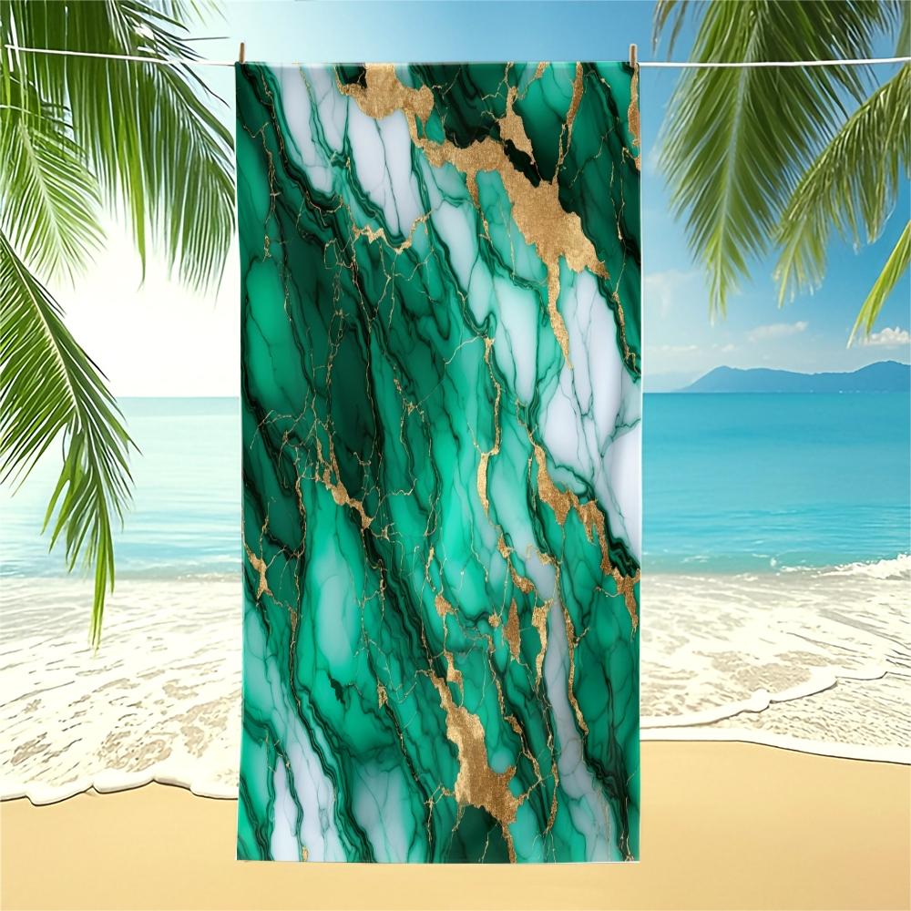 Marble Print Beach Towel, Multiple Styles, Luxury Minimalist, Quick Dry Soft Skin-Friendly Absorbent, Sand Free Beach Towel for Pool Camping, Suitable for All People, Ideal Gift Choice