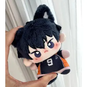 Kawaii New10cm Haikyuu Plush Toy Hinata Shoyo Keychain Tobio Kageyama Yu Nishinoya Bag Pendant Mini Volleyball Stuffed Doll Gift