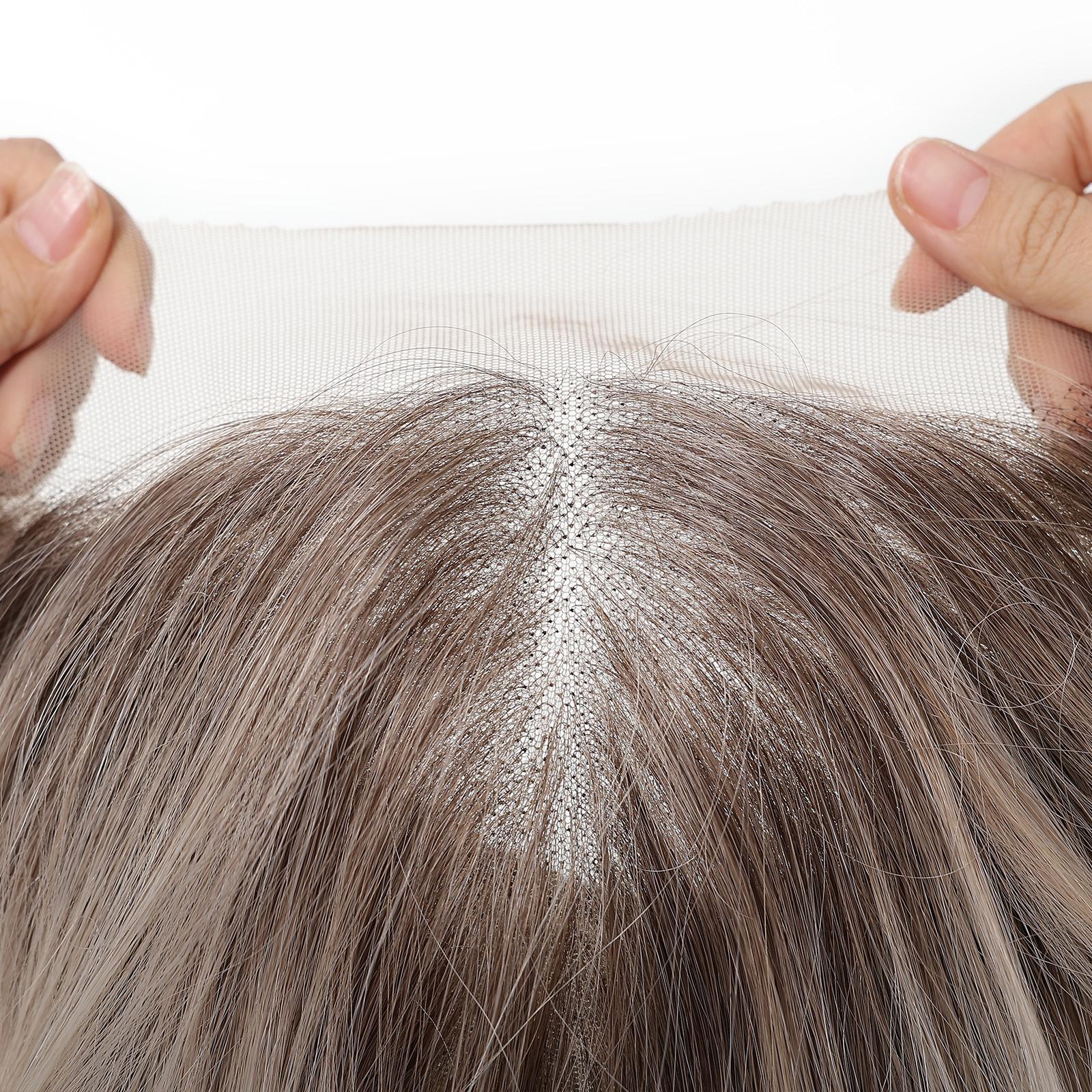 13x6 Lace Front 30 Inch Wig, Heat Resistant Synthetic Hair, Ash Brown Root Ombre Platinum Blonde Layered Long Wavy Wig, Natural Daily Style, Breathable & Easy to Wear, Versatile for Daily Commute, Beginner-Friendly