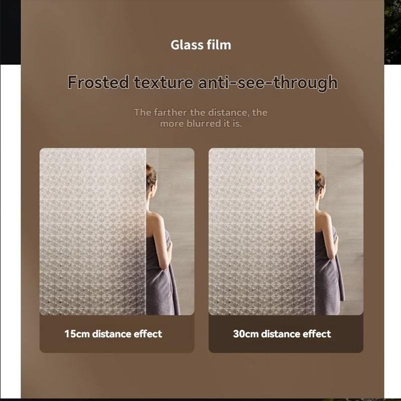 Classic Diamond Pattern Decorative Privacy Window Film, Static Adhesive PVC Glass Sticker, Suitable for Home and Office, Bedroom Living Room Kitchen