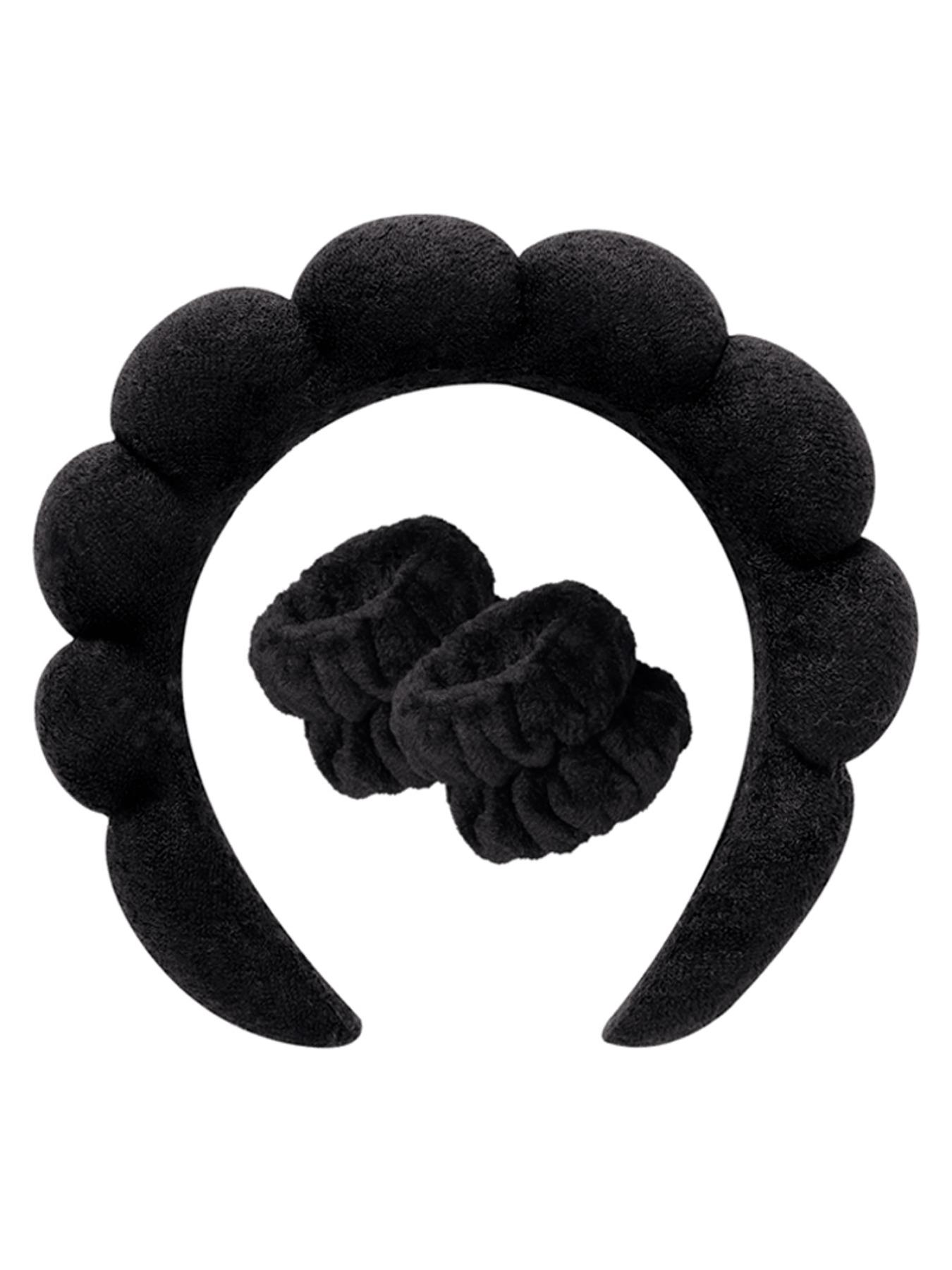 1 Face Washing Headband, 2 Face Washing Wrist Straps, 3 Set Of Hydrotherapy Headbands, Makeup, Face Washing & Skincare Headbands, Pink Velvet Sponge Headbands, Soft Headband