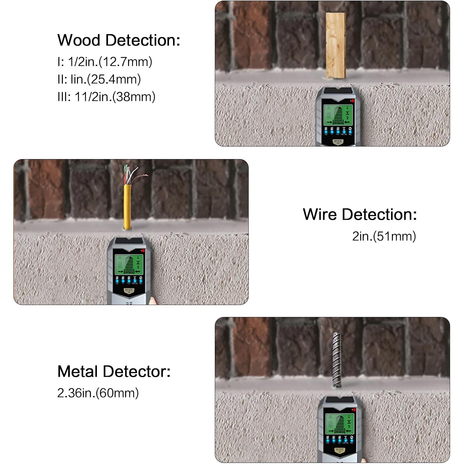 5-in-1 High-Precision Wall Scanner Detector: Multi-Mode Deep Sensor with LCD Digital Display - Portable Handheld Tool for Detecting Metal, Wires, Pipes in Home DIY & Construction - Real-Time Locating & Safe Pipeline Inspection