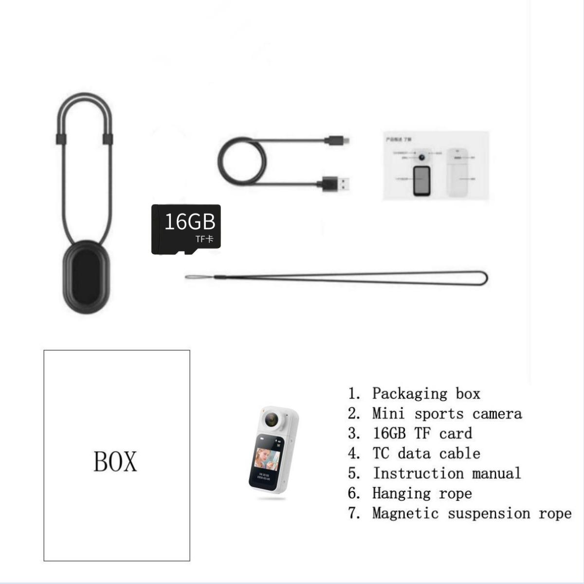 WIXUN-1080P mini magnetic thumb sports camera, 180 ° rotating camera, 1.47-inch IPS high-definition display screen, equipped with 16GB TF card, suitable for daily photography/videography, outdoor activities, law enforcement scenes