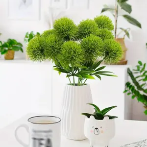 Artificial greenery is used to decorate rooms and fills vases with artificial green dandelion stems, perfect for homes, kitchens, weddings, spring activities, and holidays. These realistic fake plants do not come with vases.