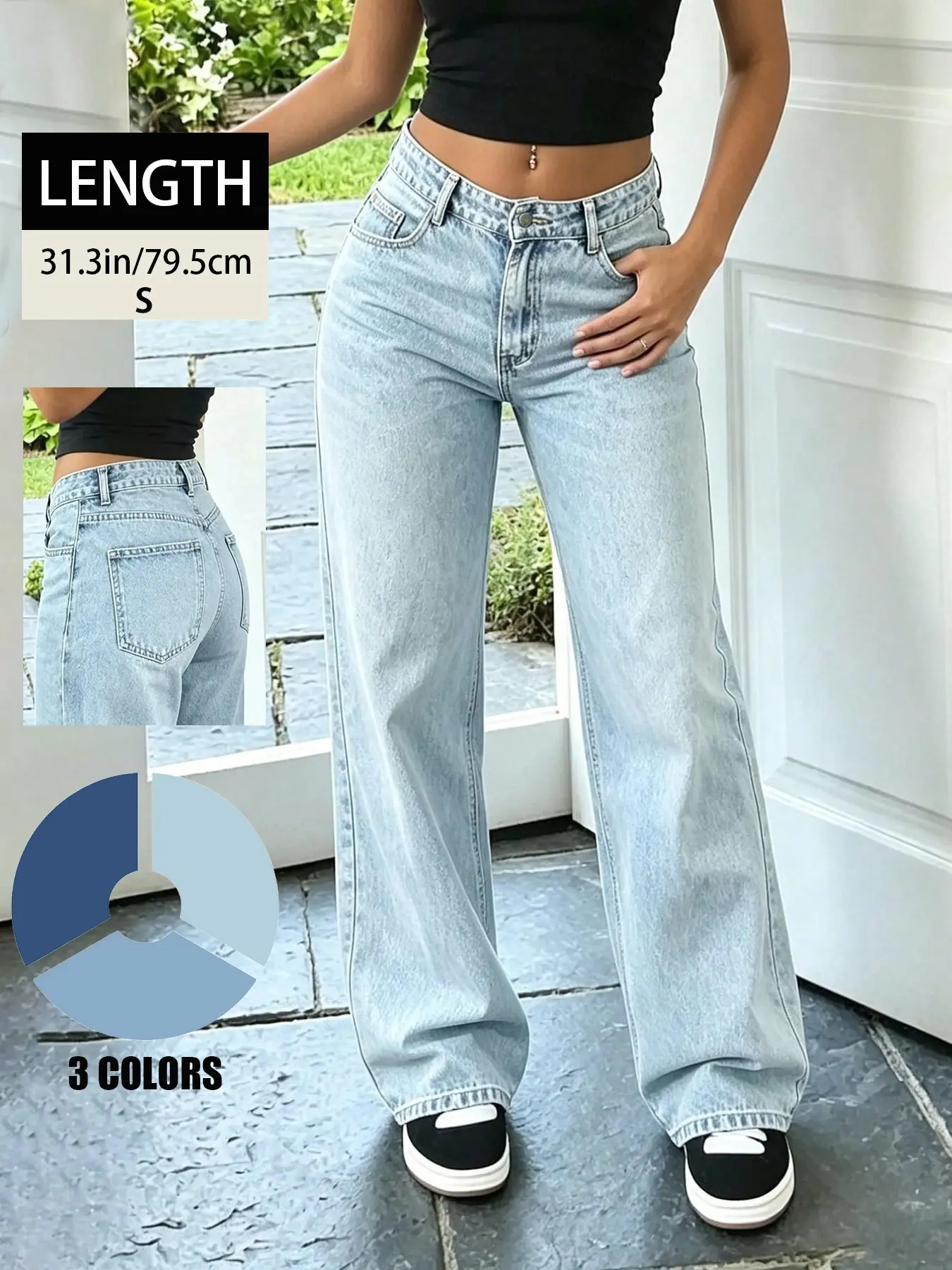 Women's Light Wash Loose Straight Leg Jeans, Vintage Drop Waist Classic Five Pocket Denim Jeans, Slimming Versatile Everyday Daily Wear Casual Jeans