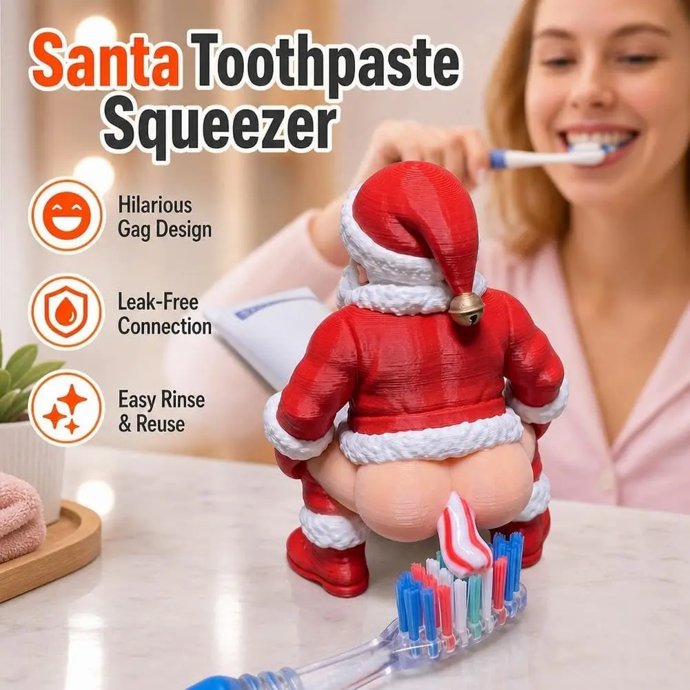 Pooping Santa Toothpaste Topper,Novelty Toothpaste Dispenser Cap