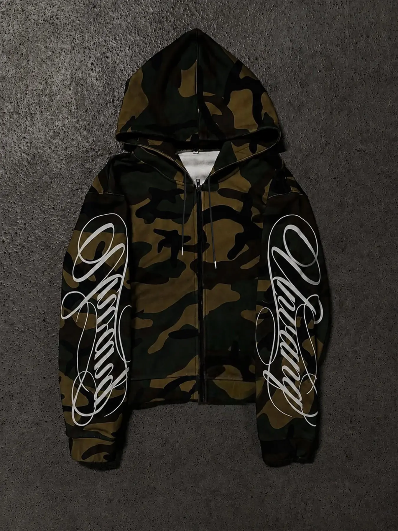 Streetwear Camo Sleeve Print Hoodie, Long Sleeve, Loose Drop Shoulder Fit, Multiple Colors, Y2K Fashion, Casual All-Season Wear, Trendy Men's