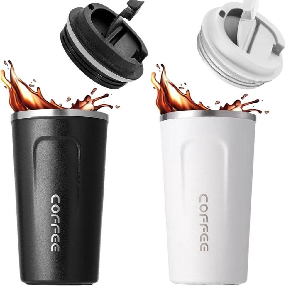 Creative Travel Mug 380ML & 510ML Stainless Steel Vacuum Insulated Reusable Coffee Cup for Car & Outdoor Use