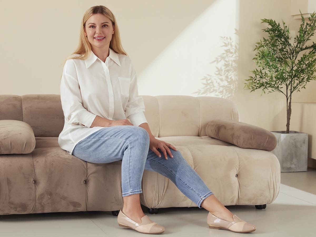 Ortho+rest Women Orthopedic Dress Shoes Bunions Loafers Slip On Orthotic Shoes Girl Black