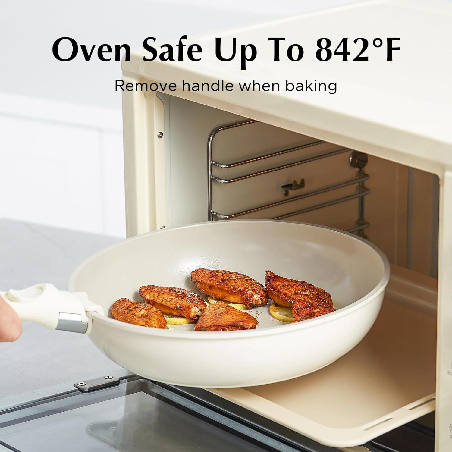 【New Year Sale】Redchef Removable Handle Pots And Pans Non Stick, Ceramic Cookware Set, RV Cookware Set, Non Toxic Pots And Pans Set No PFAS & PTFE & PFOA, Detachable Pots And Pans, Dishwasher & Oven Safe