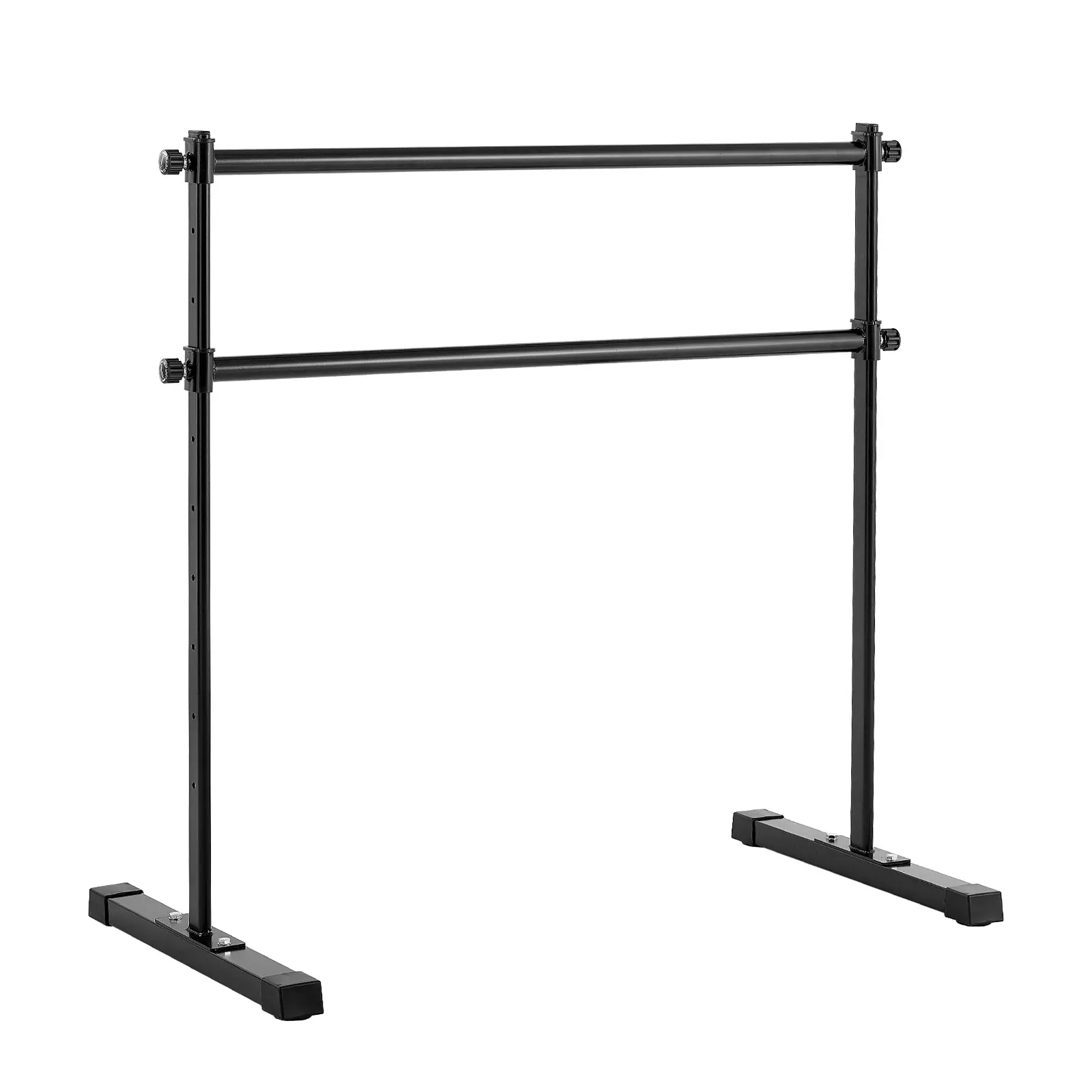 Ballet Barre, 4 Ft Double Barre Bar for Home, Freestanding Portable Ballet Stretching Dance Bars, Height Adjustable Anti-Wobble Fitness Studio Equipment, for Pilates Balance Workout