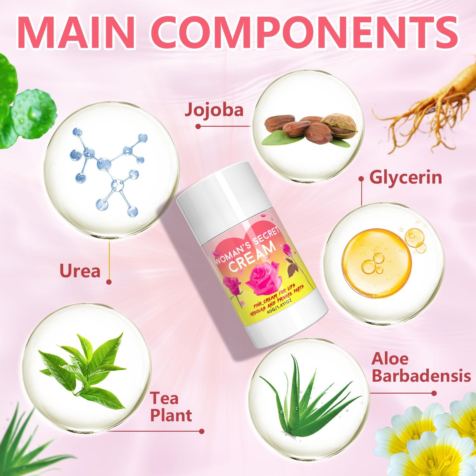 Women's Secret Cream, Radiance Cream, Moisturizer With Vitamin E & Rose Extract, Brightening & Translucent Skin, Improves Rough Skin Texture, Odor Control Formula, Moisturizing, Hydrating, Fresh Scent For All Skin Types, Christmas Gift For Women-40G