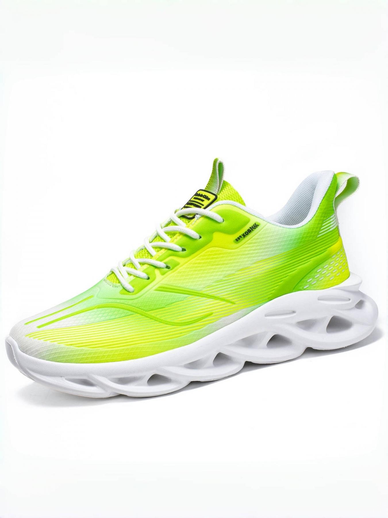 4 Colors Trendy Casual Sports Shoes - Gradient Stripe Upper, Hollow Cushion Outsole, Daily Outfit, Breathable & Fashion