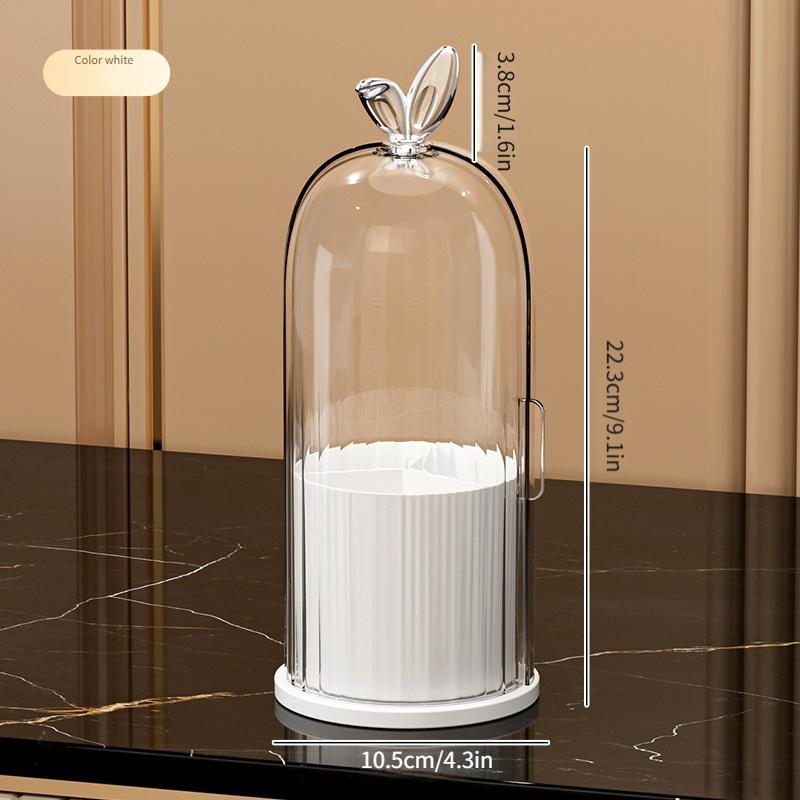 Makeup Brush Storage Box, 1 Count 360 Degree Rotatable Dustproof Makeup Brush Holder with Lid, Durable Storage Organizer, Cosmetic Organizer for Bedroom Bathroom Salon Hotel