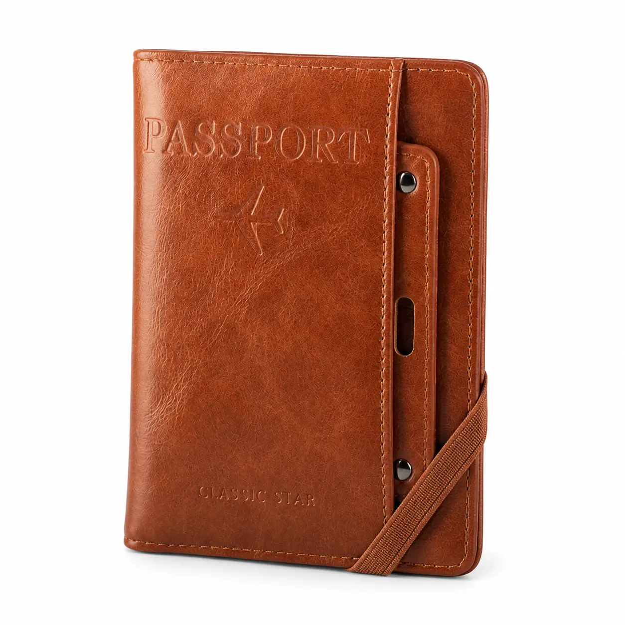 Women's RFID-Blocking Waterproof PU Leather Passport Organizer - Minimalist, Compact, Clean Lines Design, Anti-Theft Expandable Bifold Document Pouch, Card Holder Wallet for International Trips, Daily Commute