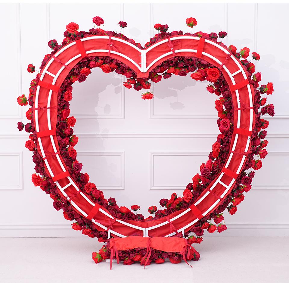 A8869 Luxury Red Rose Floral Arrangement Cloth Base Heart-Shaped Arch Props A8869 Luxury Red Rose Floral Arrangement Cloth Base Heart-Shaped Arch Props