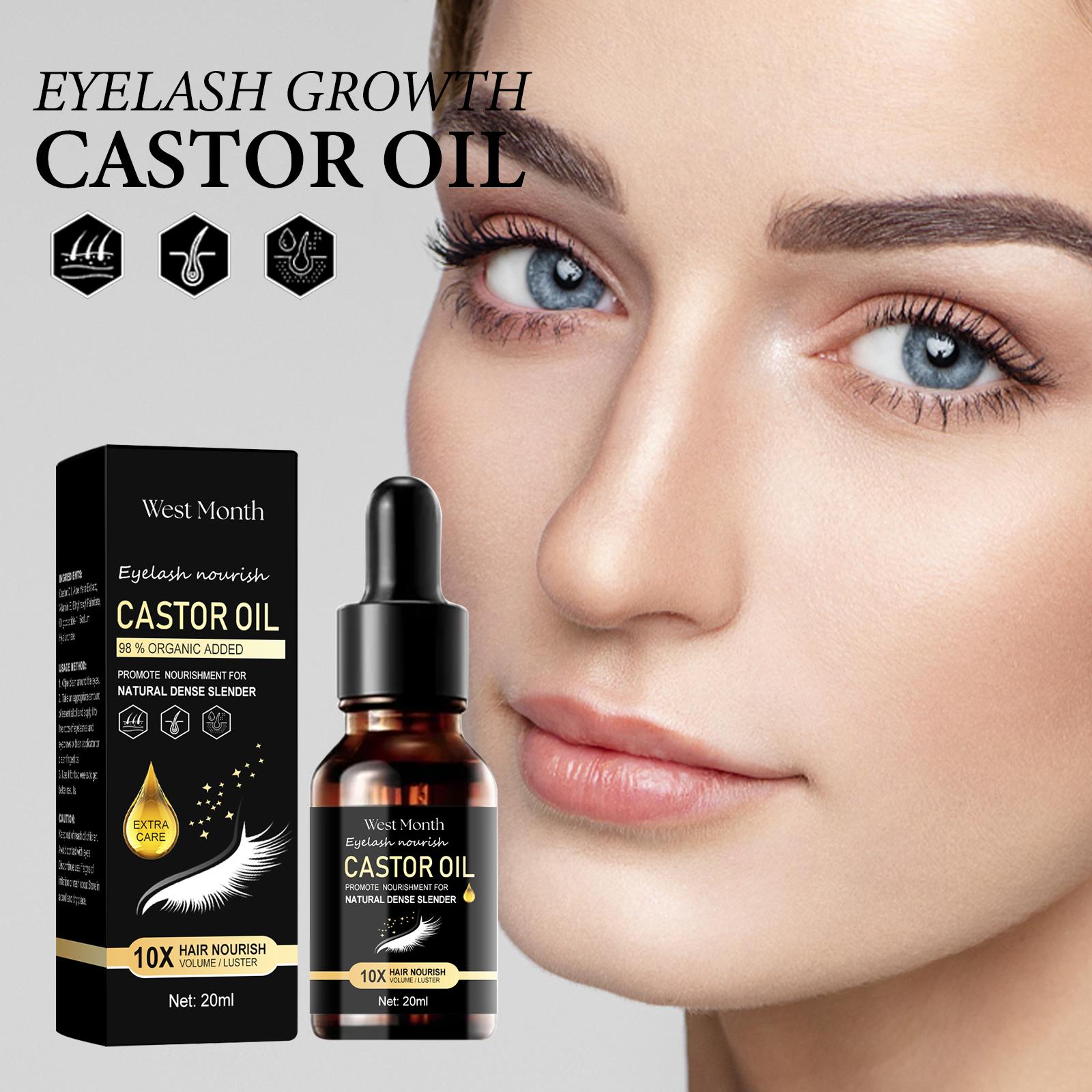 West Month Castor Oil Blend Mascara - Natural Jet Black Nourishing Lengthening Long Lash Mascara for Eyelashes, Thickening, Moisturizing, Curling, Mild Makeup Lash Care, Moisture, Black Mascara