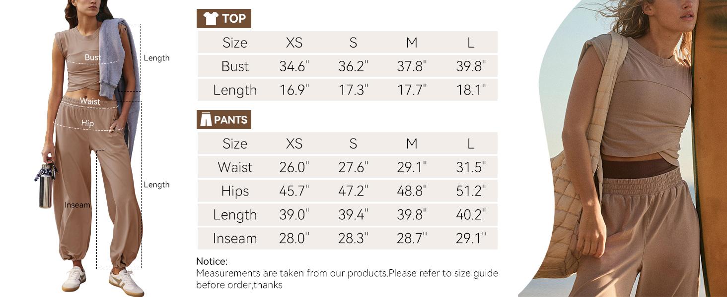 SCUSTY Women's Two Pieces Sweatsuits Casual Cropped Tee Top Sweatpants Athletic Tracksuits