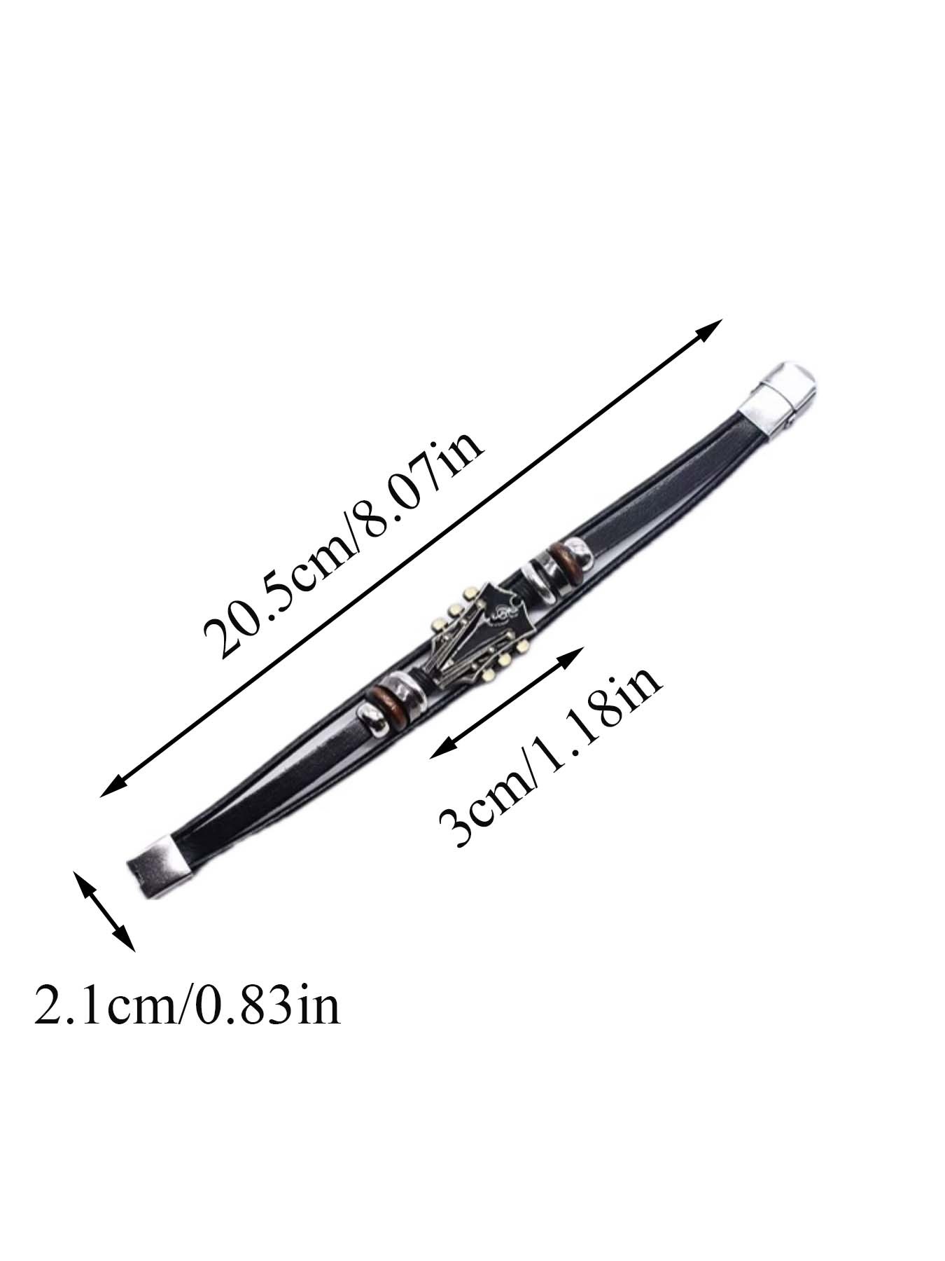 Vintage Guitar Leather Bracelet, Rock Tribute Design, Unique Gift for Musicians, Essential Fashion Accessory for Music Lovers