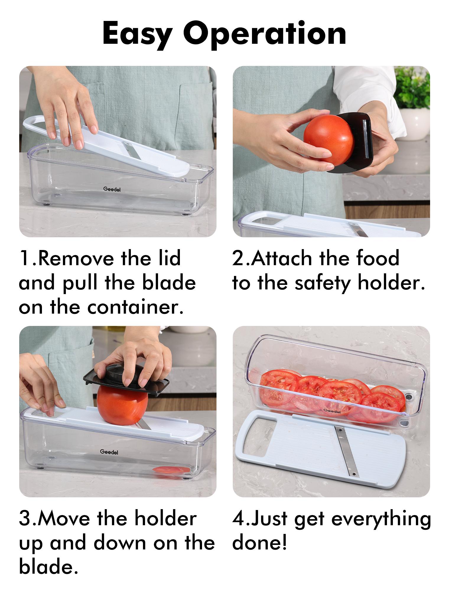 Geedel Madoline Slicer for vegetables, Multi Purpose Vegetable Slicer Cutter Shredder, Vegetable Cutter for Veggie Fruit Cheese Kitchen Stainless cabbage grater blade slicer