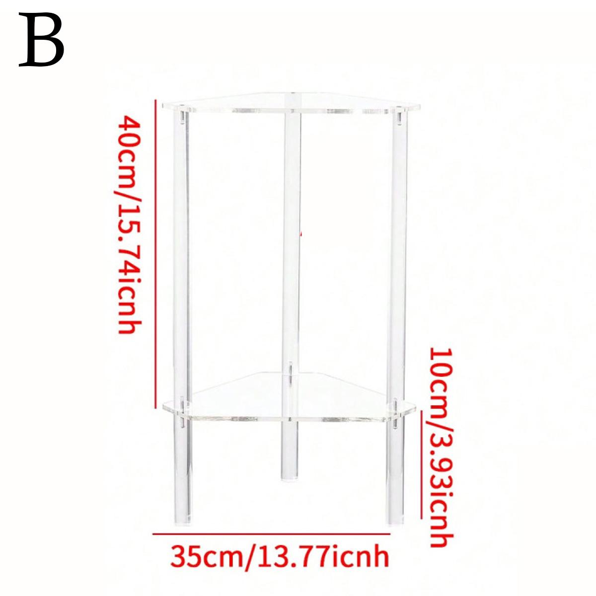 Modern Acrylic Corner Table, Modern Entryway Table, Modern Side Table, Transparent Triangle Shelf for Living Room Bedroom Bathroom, Easy Assembly Space-Saving Design