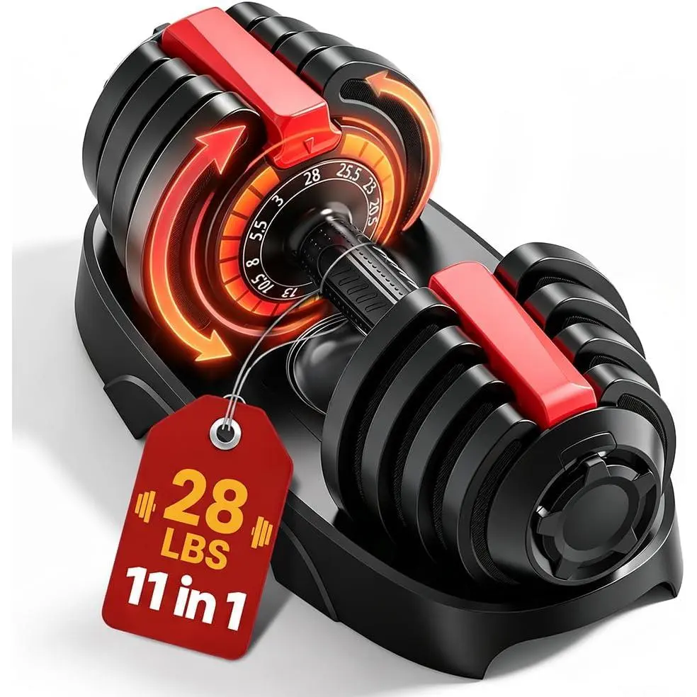 Adjustable Dumbbell Set with 11 Weights Options (28/40/50/90 lbs), for Sports & Outdoor Weight Training Fitness