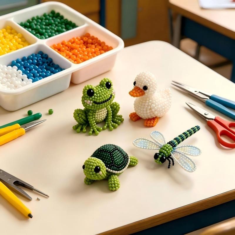 Tiny 3D Beaded Animal DIY Kit,Cute Raccoon & Animal Beading Craft Set,Creative Handmade Bead Decoration Kit,Craft Set with Colorful Beads and Instructions,for Adults Stress Relief DIY Art Gifts, DIY Beading Accessories, Beads For Crafts