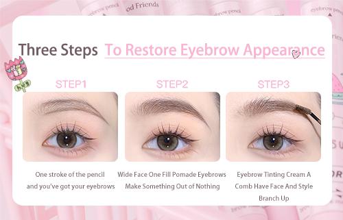 FLORTTE Good Friends Club Eyebrow Pencil ＆ Brow Mascara eyebrow tint Cosmetic