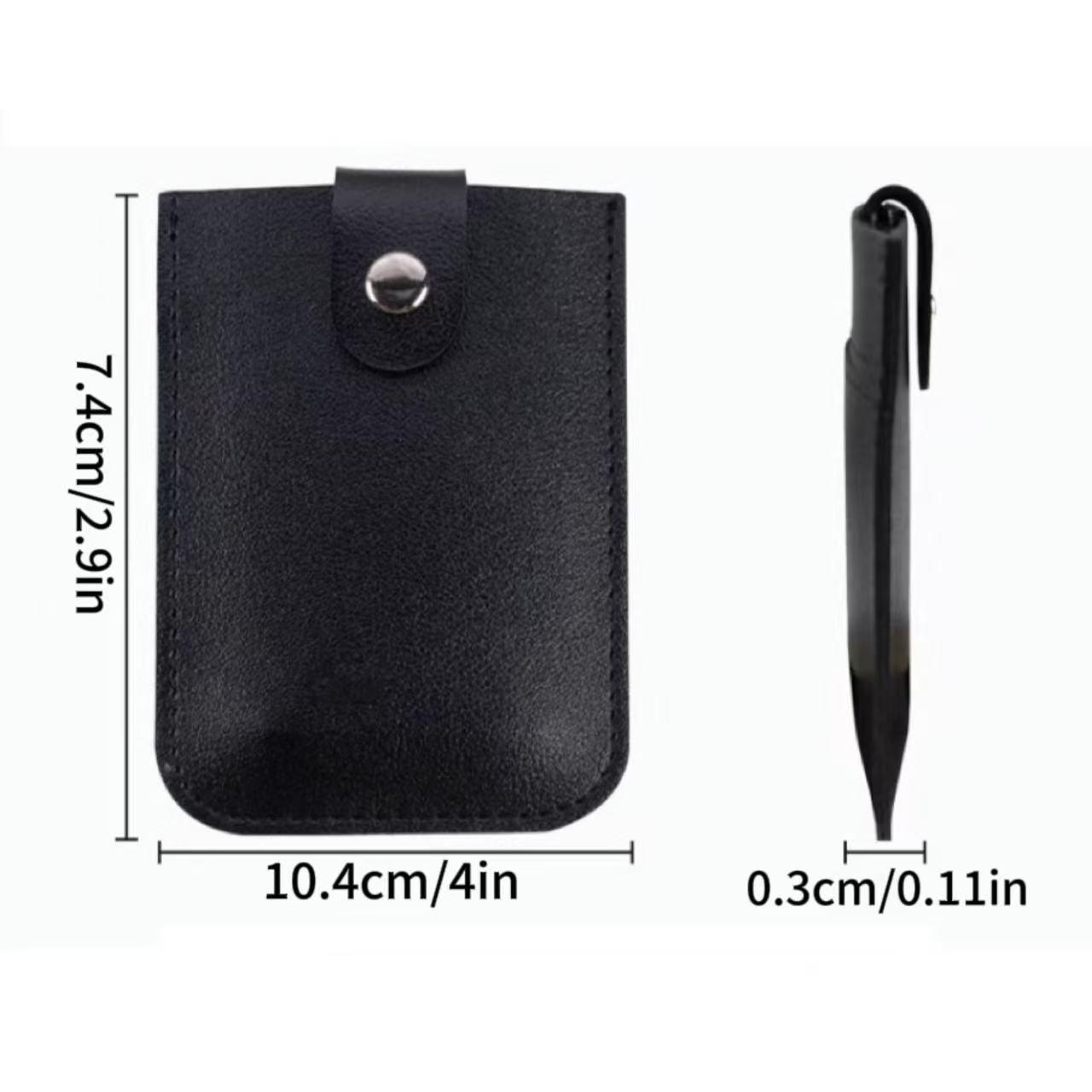 2pcs Women's 5 Card Slots Leather Credit Card Holder, Business Card Case, Ultra-Thin Button Closure Pocket Wallet, Travel-Friendly Stackable Design