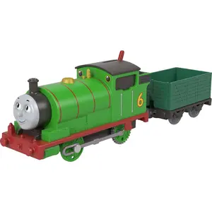 Thomas & Friends Motorized Toy Train, Classic Percy Battery-Powered Engine & Cargo Car, Storytelling Play for Preschoolers