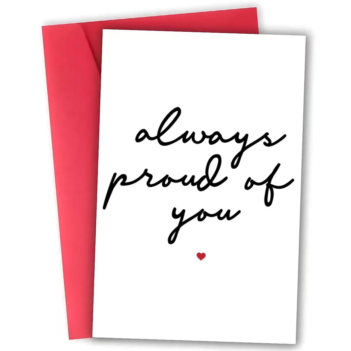1/3/7pcs  Heartwarming Encouragement Greeting Card, Always Proud of You, Perfect Gift for Son Daughter, Grandchild, Niece Nephew, Ideal for Graduation, Birthday, Achievement, Back to School, Parents Love Gift