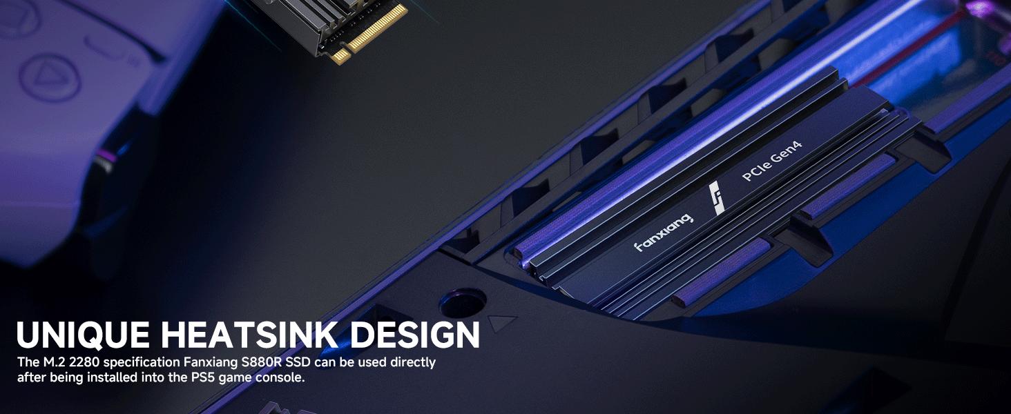 FANXIANG S880ER 4TB w/Heatsink M.2 SSD NVMe SSD PCIe Gen 4 Gaming SSD M.2 2280, Up to 7300MB/s