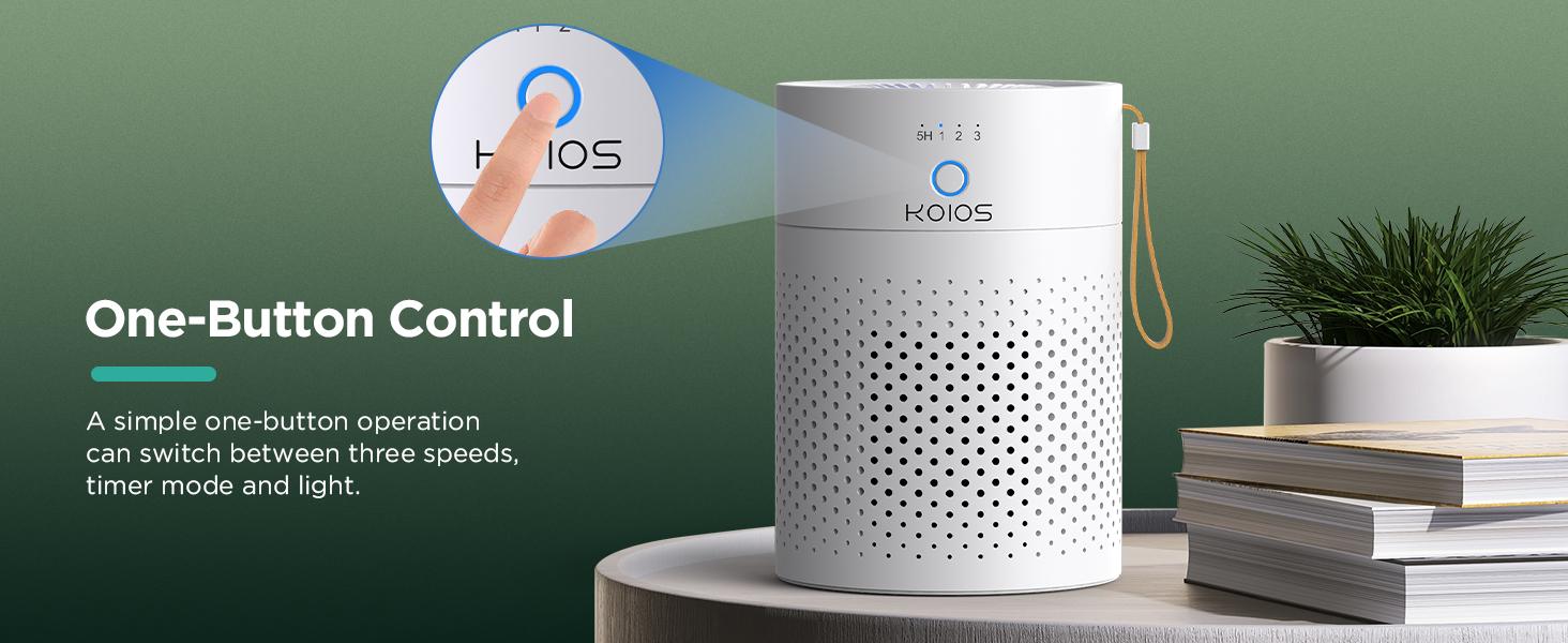 KOIOS 2 Packs Portable Air Purifier Gifts H13 True HEPA Filter for Desktop Office Car Pets with USB Cable, Small Air Cleaner, Night Light, Timer, Remove Smoke, Dust, Odors, Pollen Household Appliances, Quiet Operation, 3 Fan Speeds, 3-Stage Filtration