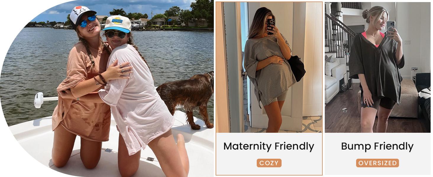 SCUSTY Women's Two Piece set Oversized V Neck T Shirt Biker Short Summer Outfits Hot Shot Reversible Sets