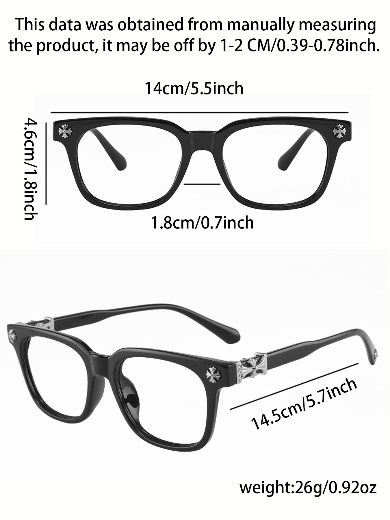 Fashion Metal Square Frame Flat Lens Outdoor Versatile Anti-Blue Light Glasses, Casual Style, All Seasons, Plain Pattern