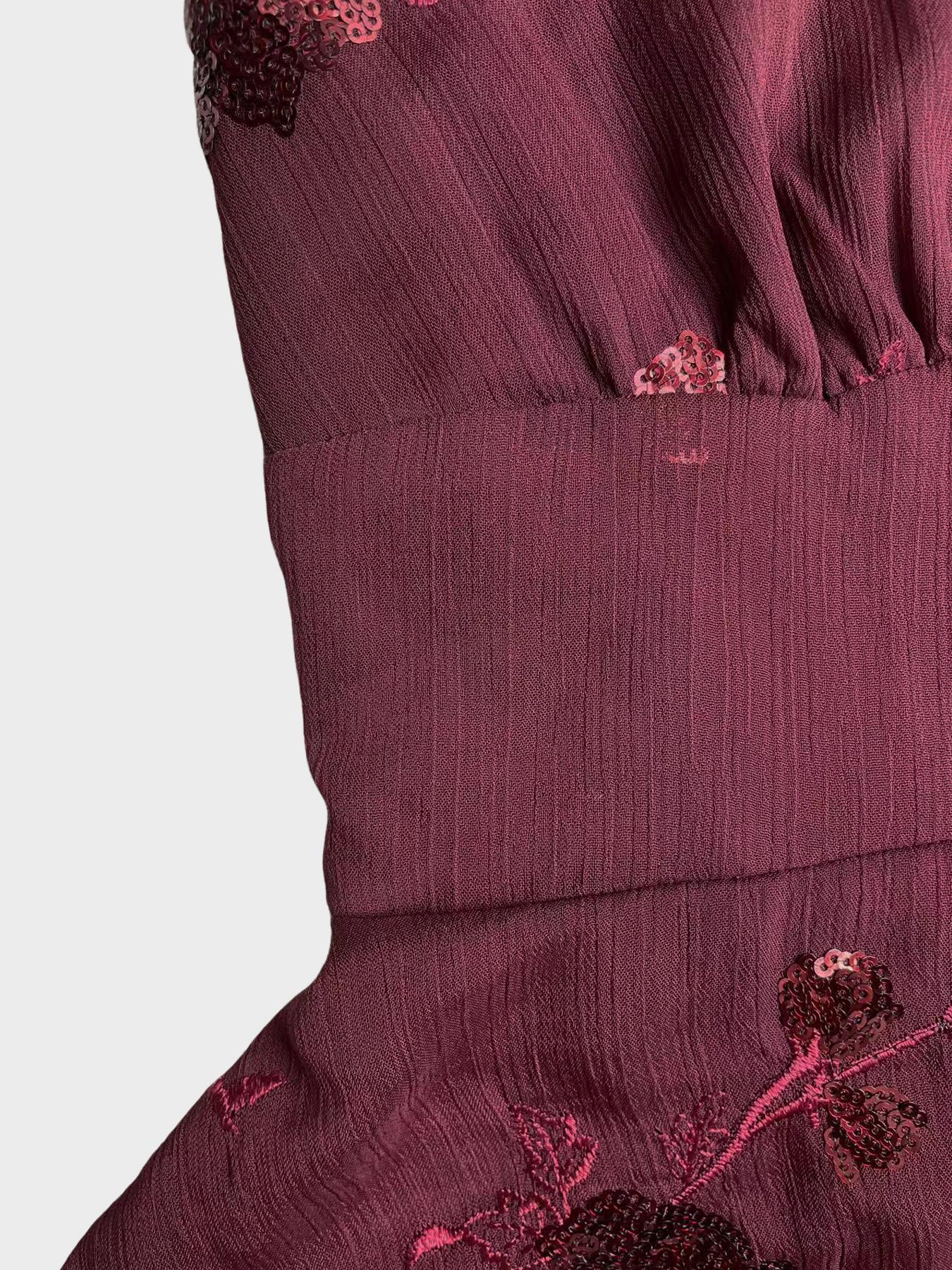 1 Piece Beaded Halter Tank Top | Euro-American Retro Vibe | Deep V Design + Sequin Beading | Elegant Pick for Dinner Parties / Wedding Guests