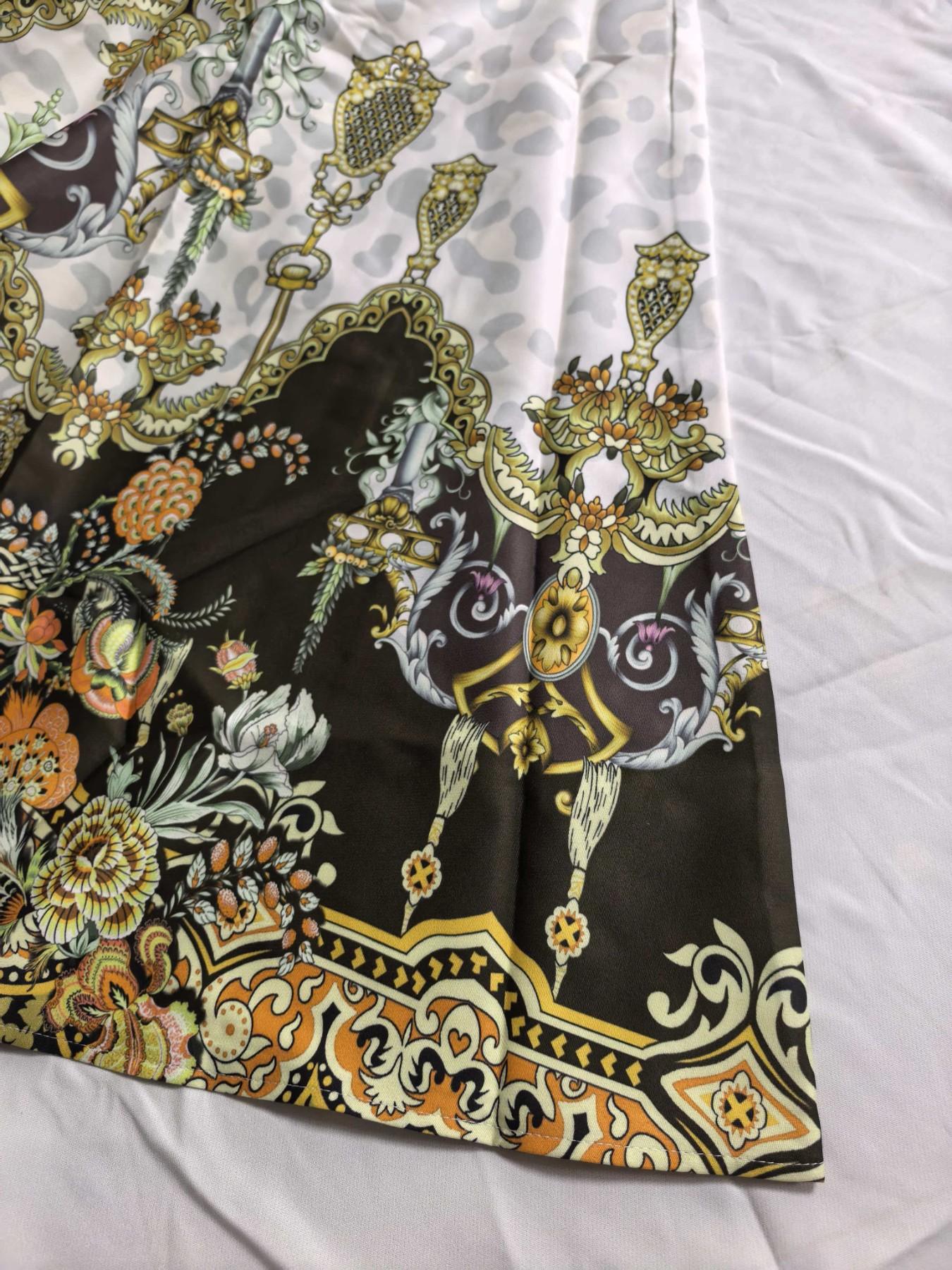 Cross-Border Muslim Robe Printed Beaded Long Dress, Abayas Rhinestone Elegant Style, Women's Fashionable Long Skirt Dress