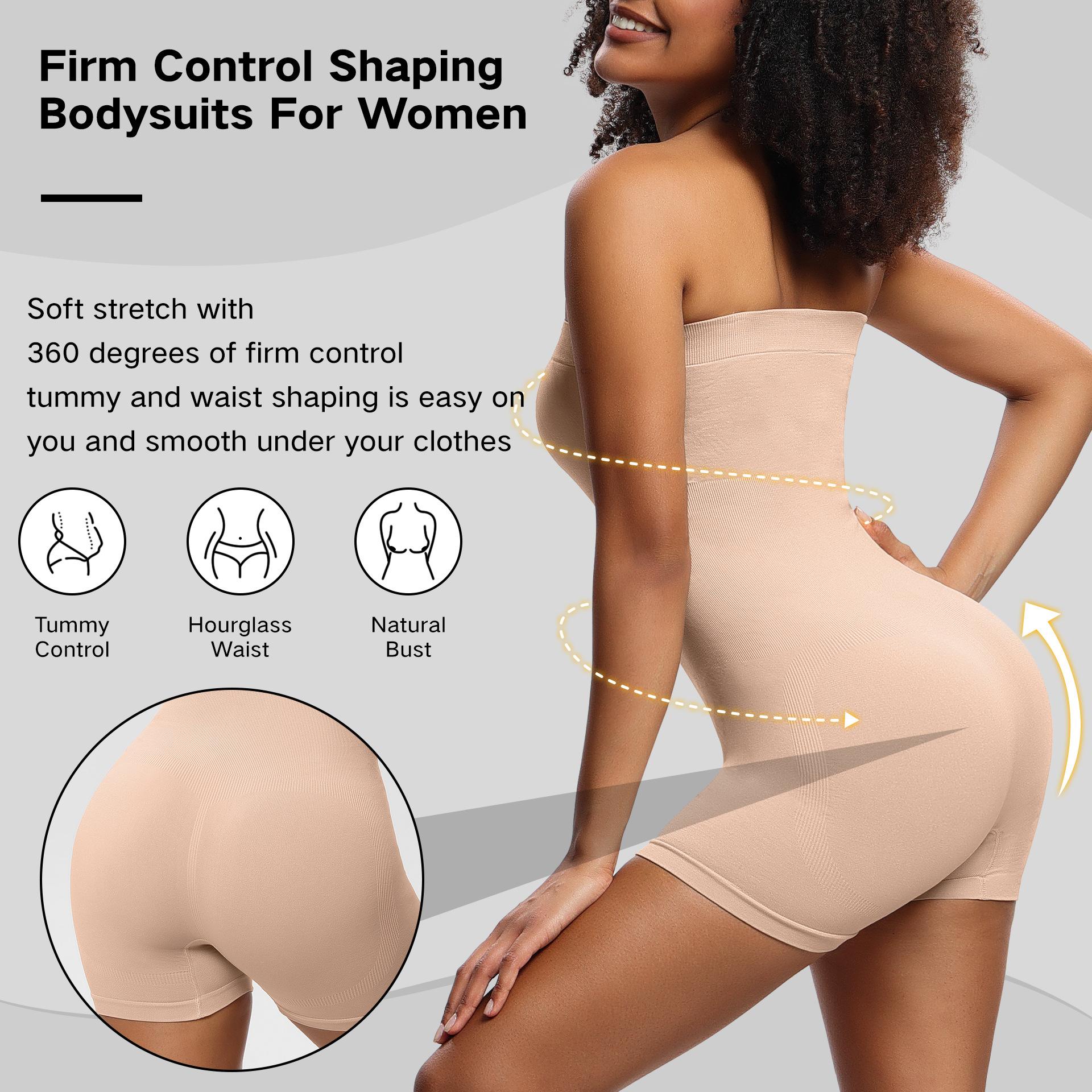 Strapless Shorts Bodysuit Shapewear for Women Tummy Control Seamless Sculpt Body Shaper