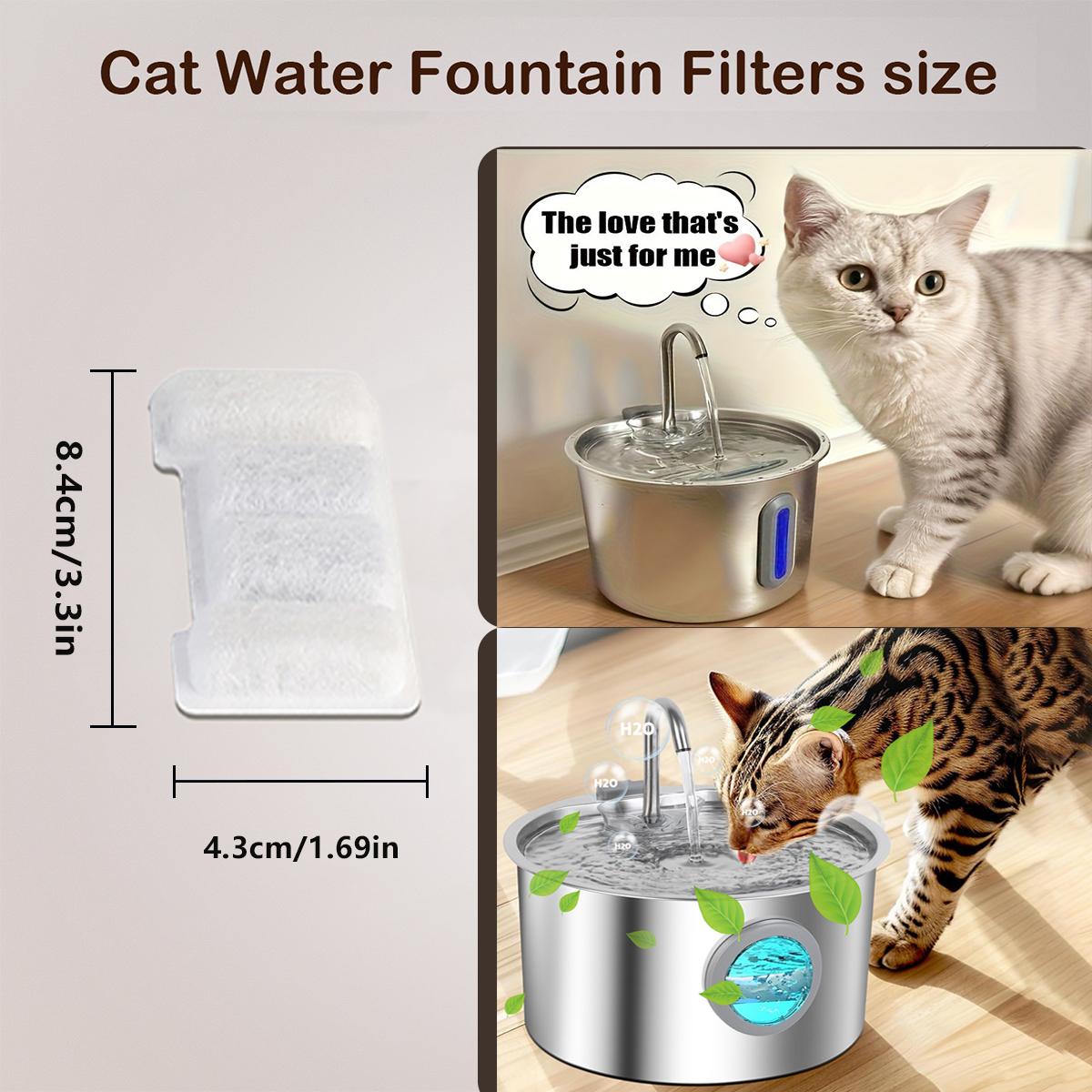 8/16 Pack Cat Water Fountain Filters, Pet Replacement Filters for Stainless Steel 67oz/2L, 108oz/3.2L Faucet-Shaped Pet Water Fountain Dog Water Dispenser