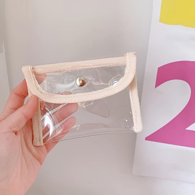 Mini Transparent Clutch Flap Coin Purse Coin Wallet, 2 Counts Lightweight Versatile Carry All Pouch, Portable Storage Bag for Home & Travel