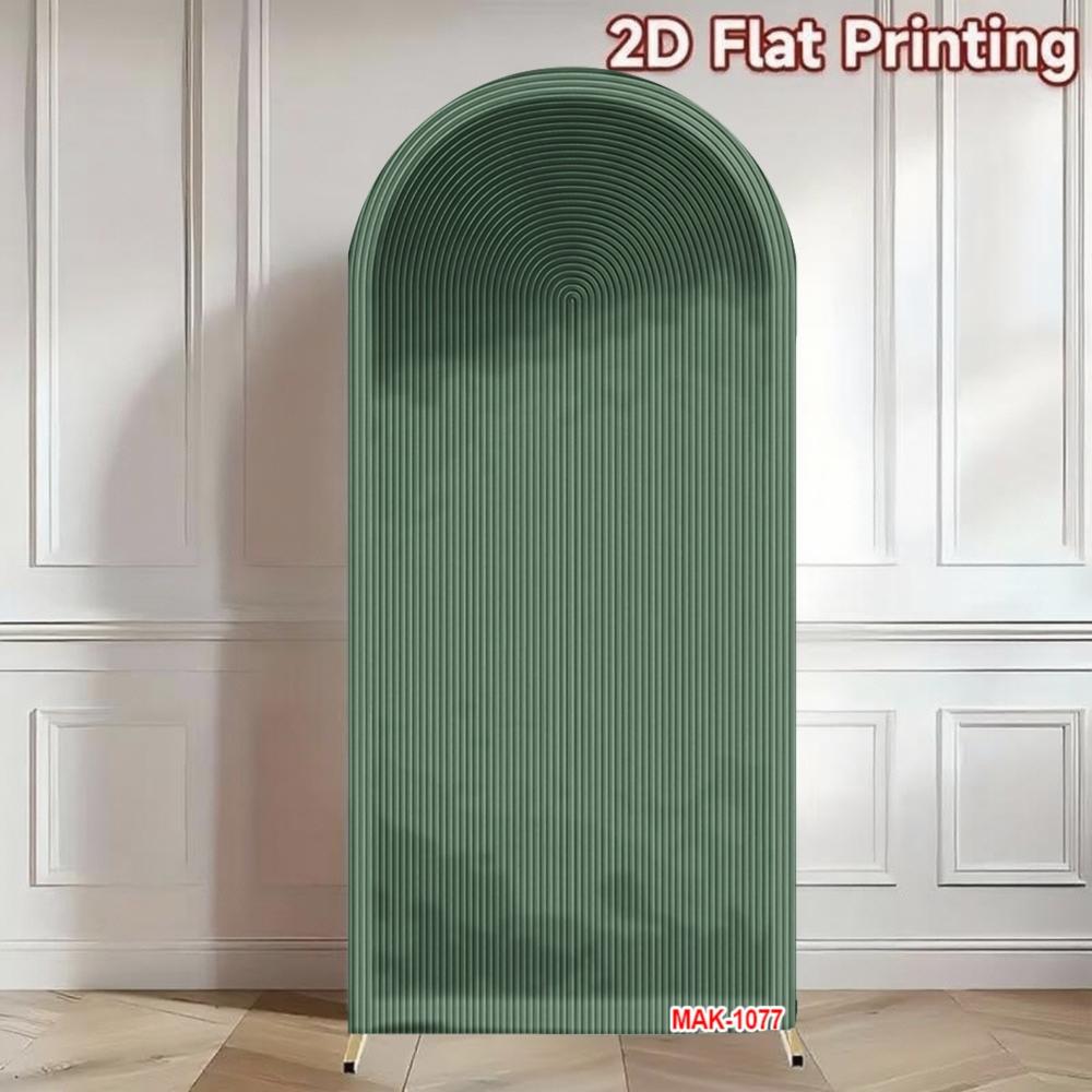 Green Ripple Arch Backdrop Cover 2-Sided Stretch Spandex Fabric for Birthday Party Baby Shower Decorations Background