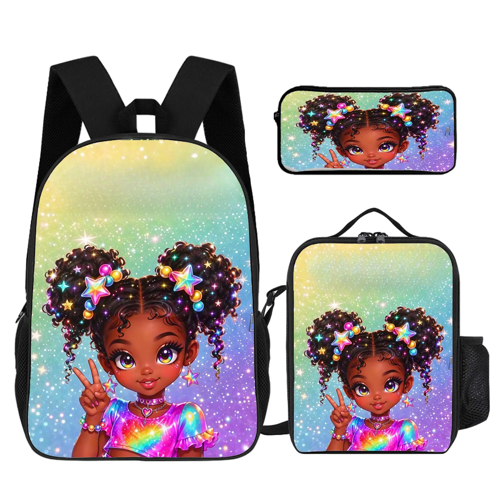 Black Girl Kids Butterfly Backpack Set Including Pencil Case, Support Custom Name Printing On School Bag. Comfortable Light Preschool Backpack, Ideal Back To School Present.   # TikTokMadeMeBuyIt # PersonalizedKidsBag # ButterflySchoolBag # PreschoolGift
