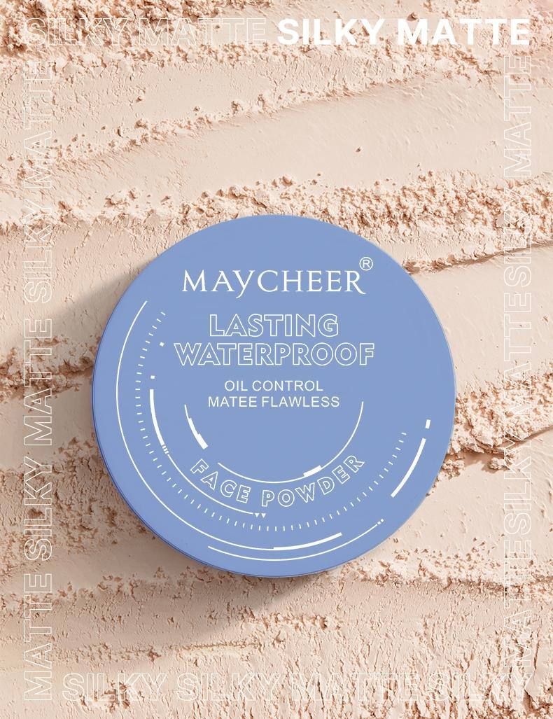 Long-Lasting Oil Control Powder Foundation, Waterproof & Sweatproof, Lightweight Breathable Makeup, Matte Finish Beauty Face Powder Box, Makeup Setting Powder