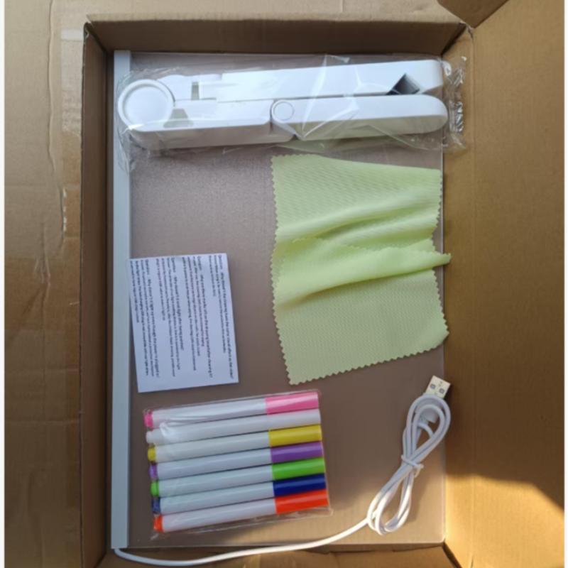 Acrylic LED Note Board, 7 Color Pens, Magic LED Writing Board, Advertise Memo Display Stand, Drawing Sketch Pad, J-95 Model