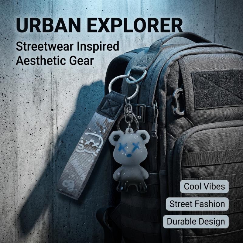 Internet celebrity starry sky bear keychain - a gift keychain for couples, suitable for both men and women. It's a high-quality accessory with creative design, perfect for hanging on bags or keys. It's a small but thoughtful gift.