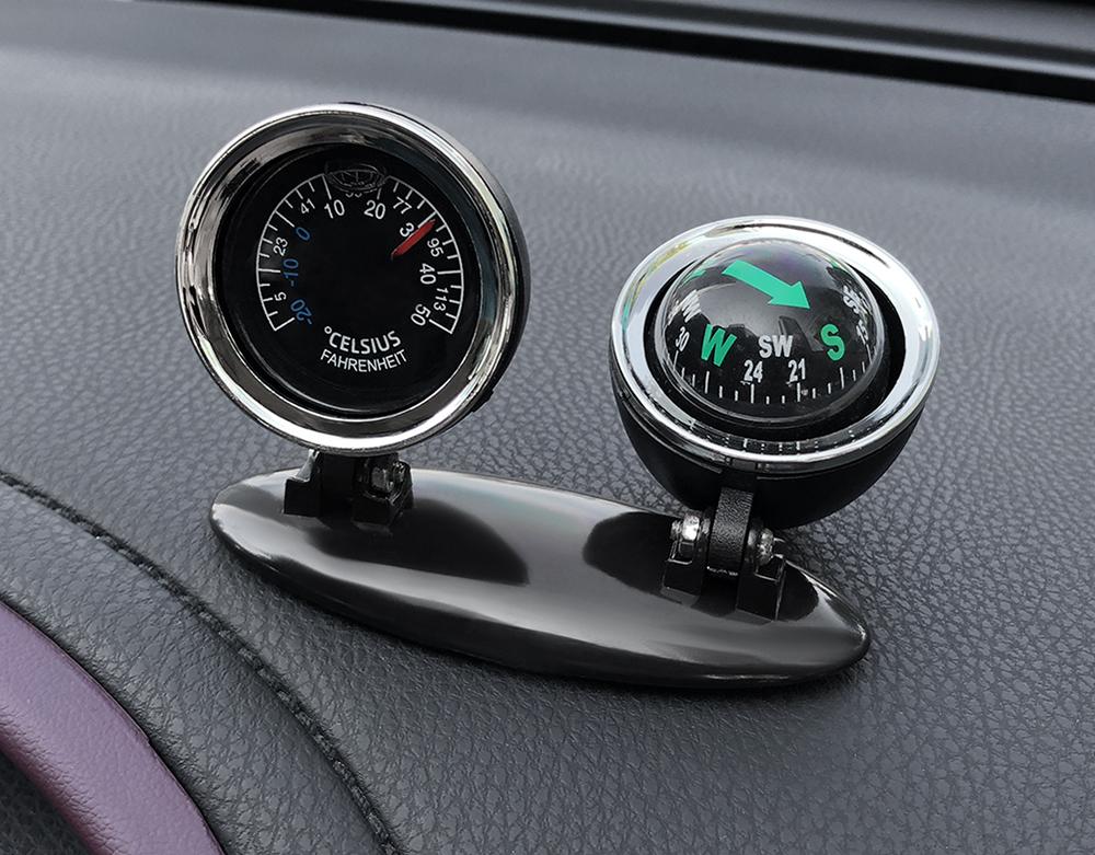 1PCS Multifunction Car Thermometer Compass, Auto Dashboard Direction Ornament, Vehicle Interior Decoration Accessories Car Gifts